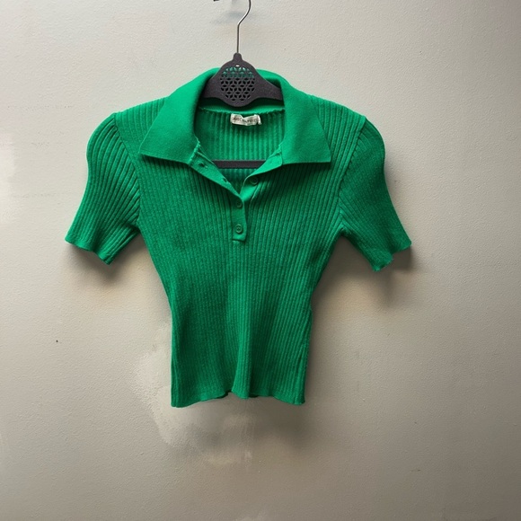 Avec Les Filles Tops - Avec Les Filles Emerald Button Down Shirt